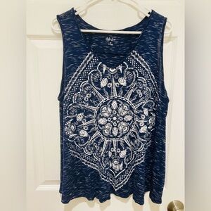 LIKE NEW Style & Co. size 2X Women's Blue Bandana Sleeveless Top